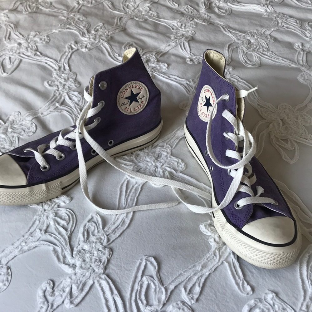 Purple Converse high tops